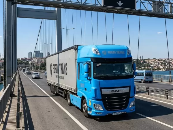 Notre flotte de camions modernes prête pour le transport international